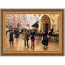 تصميم توسكانو بوليفارد دي كابوسين ومسرح فودفيل في باريس، 1889: لوحة طبق الأصل من القماش: كبيرة