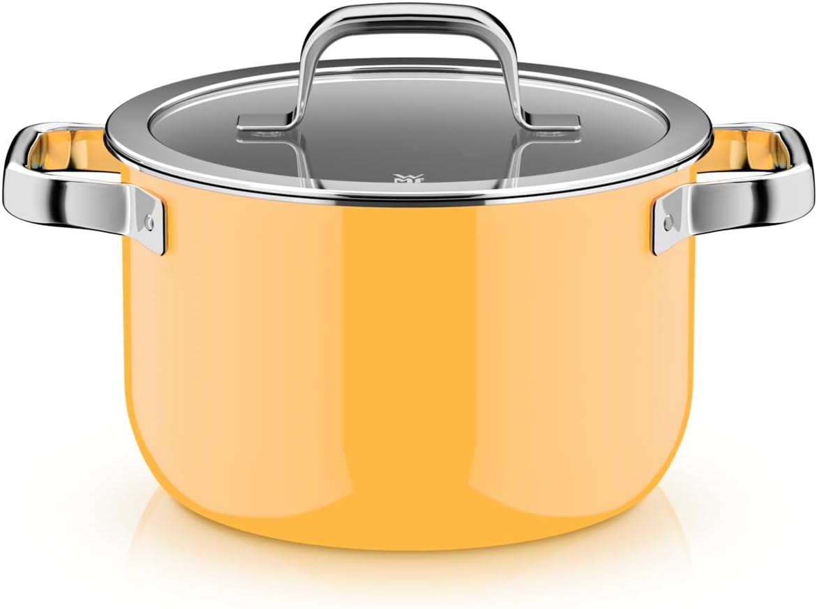 WMF Fusiontec Mineral Pro 0519045290 Cooking Pot with Lid 20 cm Durable Scratch-Resistant Material Induction Pot Suitable for All Types of Cookers Made in Germany Mango Yellow