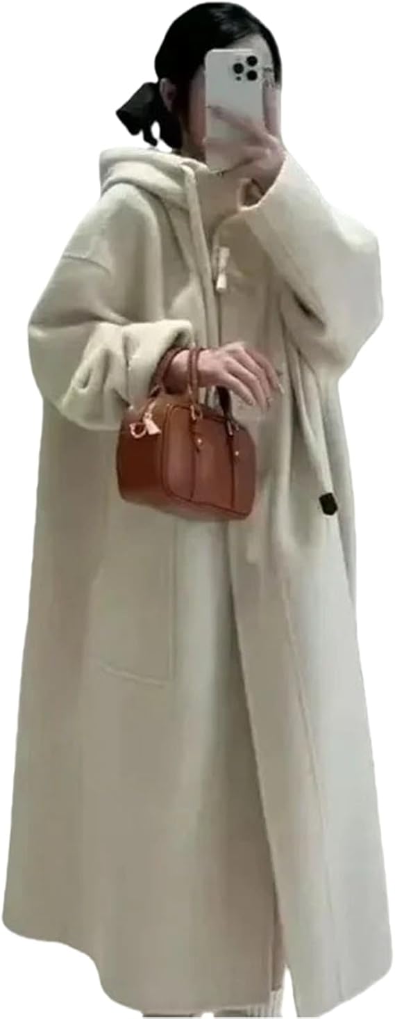 Long Wool Coat Overcoat Women Elegant Autumn Winter Jacket