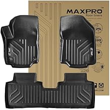 Premium MAXPRO Floor Mats for 2019-2024 GMC Terrain 1st & 2nd Row Set All Weather Waterproof TPE Floor Liners Custom Fit Automotive Floor Mats GMC Terrain Accessories Car Mats Full Set SUV Liners