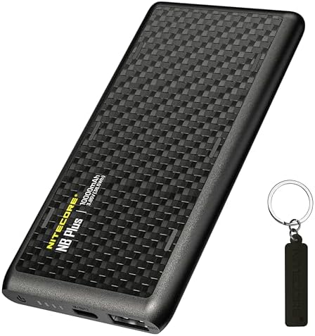 Nitecore NB Plus 10000mAh Power Bank IPX7 مقاوم للماء وخفيف الوزن من فئة المنافسة شريط الطاقة علامة ألياف الكربون