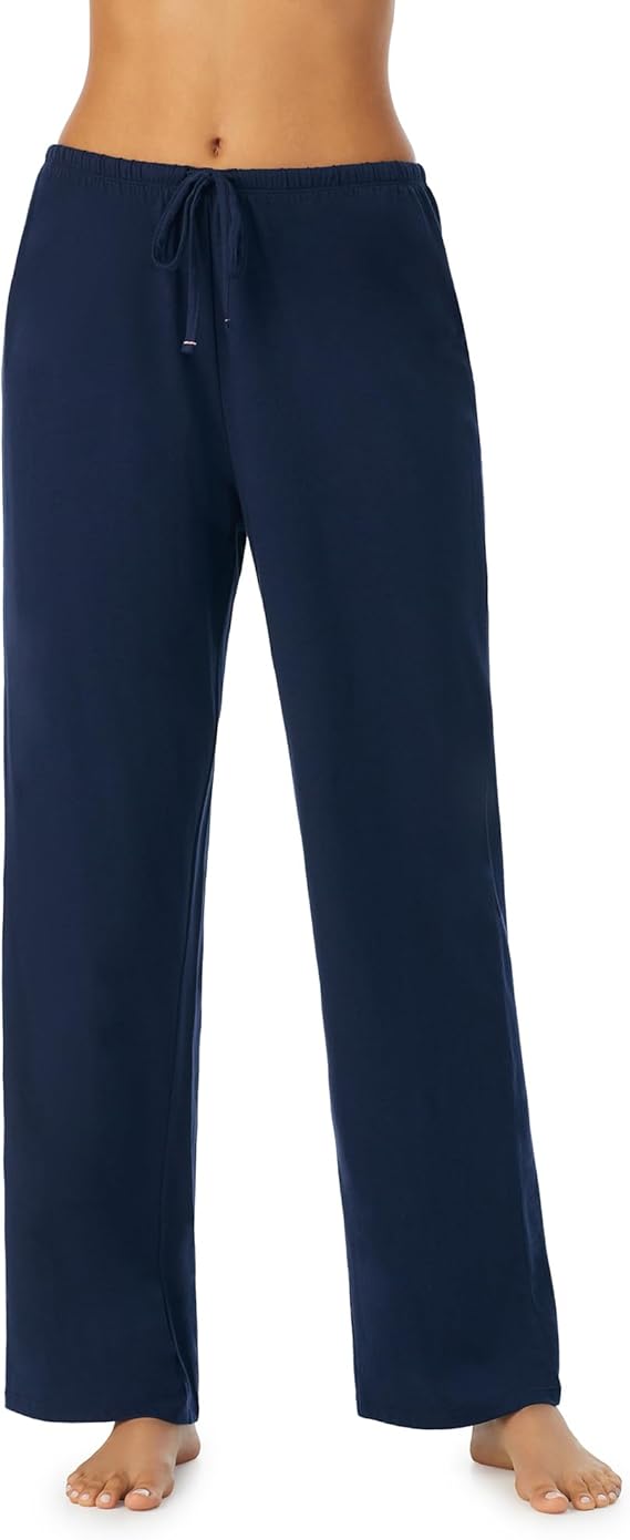 Nautica Womens Pajama Pants - Lightweight Wide Leg Lounge Pants - Cotton Knit Jersey - Sleepwear Loungewear PJs for Women
