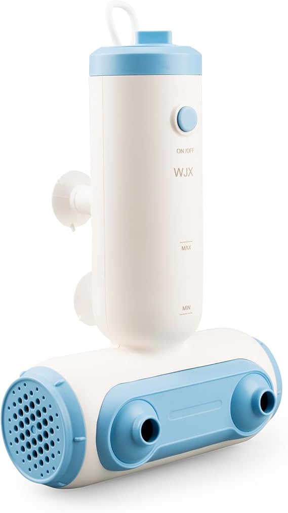 Portable Jet Spa for Bathtub - Electric Bath Jets for Tub with Dual Hydro Massage Nozzles & Soothing Bubbles, Adjustable Whirlpool Effect for Relaxing Home Spa Experience (blue and milky white)