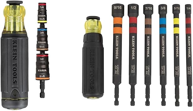 مجموعة مفكات الصدمات 32303HD 20 في 1 من Klein Tools مع 13 بتًا و6 أحجام صواميل ومجموعة مفكات صواميل سقاطة 32950 مكونة من 6 قطع