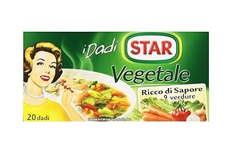 نجمة: "Il Mio Dado Vegetale" مكعبات Bouillon ، علبة مذاق خضروات من 20 ، 10 جم لكل منها [استيراد إيطالي]