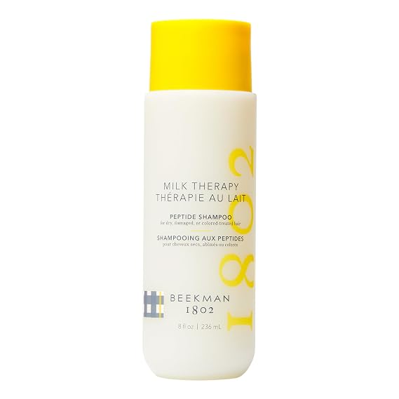 Beekman 1802 Milk Therapy Peptide Shampoo for Dry, Damaged & Color-Treated Hair Goat Milk Protein, Collagen & Peptide Formula for Repair, Shine & Frizz Control Sulfate-Free, 8 Fl Oz