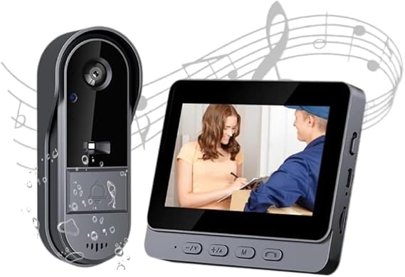 Zeerkeer Doorbell Camera No Subscription Video Doorbell No Subscription Battery Operated Doorbell Camera 170 Wide-Angle View, Two-Way Audio, IP65 Waterproof Rating