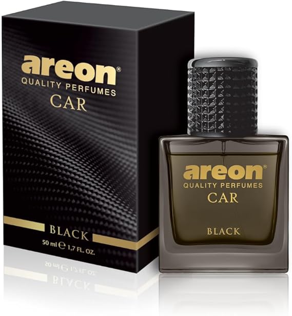 عطر سيارة AREON 1.7 Fl Oz. (50 مل) زجاجة زجاجية من كولونيا معطر للسيارات ، أسود