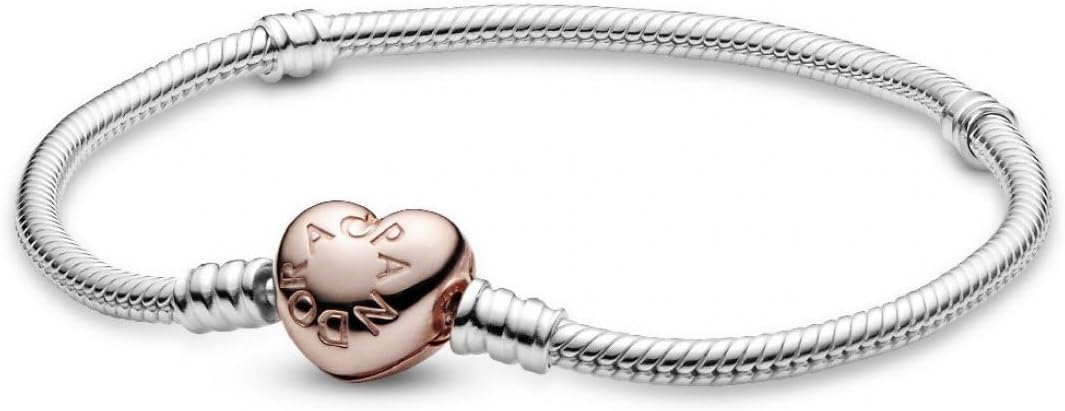PANDORA Silver w Rose Heart Clasp