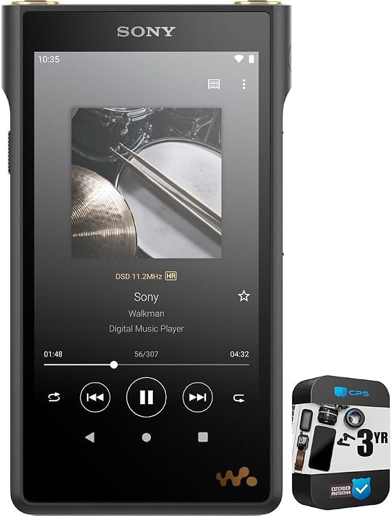 حزمة سوني NWWM1AM2 Walkman عالية الدقة للموسيقى الرقمية مع حزمة حماية محسنة 3 YR CPS