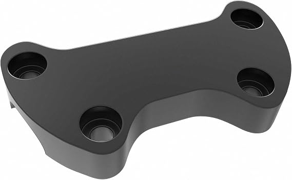 Top Handlebar Riser Clamp Without Skirt for Harley Dyna, Softail, Sportster & Electra Glide, CNC Machined T6061 Aluminum, Fits 1" Handlebars (19742014) - Black