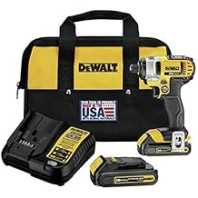 DEWALT - DEWDCF885C2 20V MAX طقم تأثير الحفر اللاسلكي ، 1/4 بوصة (DCF885C2) أصفر / أسود