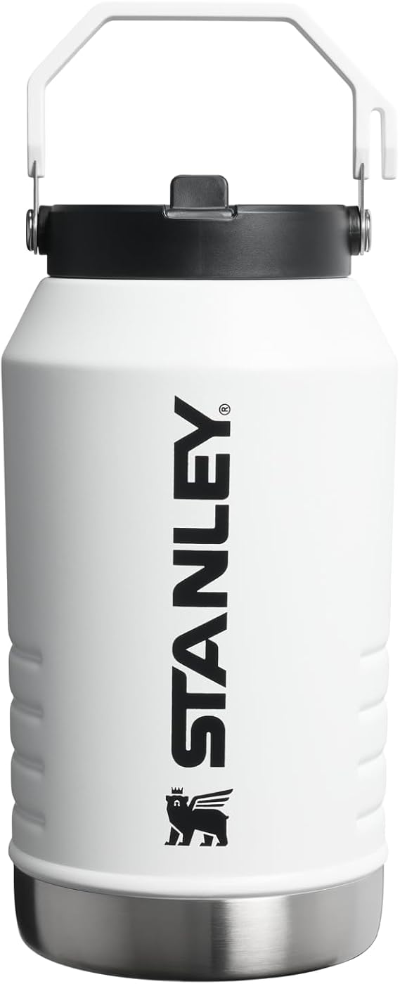 Stanley IceFlow 2.0 Flip Straw Jug with Handle 96 oz | Twist On Lid and Flip Up Straw | Leakproof for Travel and Sports | Insulated Stainless Steel | BPA-Free | Chalk