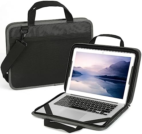 CDBXPRG Laptop Case Sleeve 13-14 inch,Shockproof Computer Cover for HP,Protective Laptop Shoulder Bag for MacBook Air/MacBook Pro,Dell,Lenovo,Chromebook(Black)