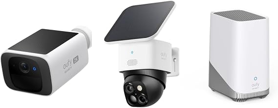 كاميرا eufy Security SoloCam S220 وS340 مع HomeBase S380 وكاميرا أمان تعمل بالطاقة الشمسية ومركز أمان eufy Edge