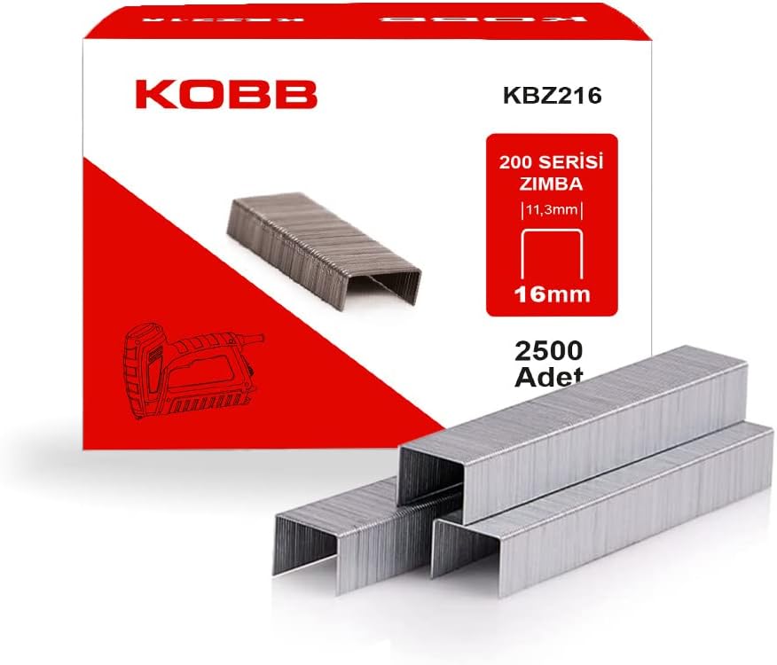 KOBB KBZ216 16mm 2500 Adet 200 Serisi Ağır Hizmet Tipi Zımba Teli