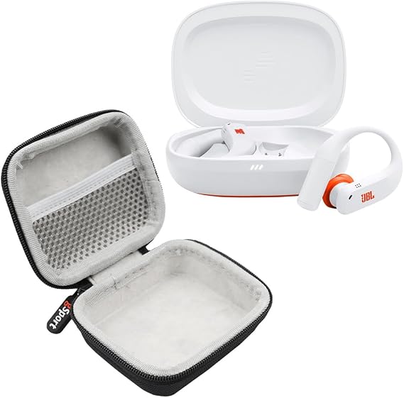 JBL Endurance Peak 4 True Wireless Noise Cancelling Sport Earbuds Bundle with gSport Case (White)