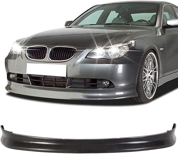 Front Bumper Lip Compatible with 2004-2010 BMW E60 E61 5 Series, IKON Style Black PU Front Lip Finisher Under Chin Spoiler Add On by IKON MOTORSPORTS, 2005 2006