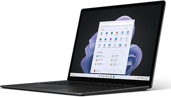 Microsoft Surface Laptop 5 (2022) ، شاشة تعمل باللمس مقاس 13.5 بوصة ، رقيقة وخفيفة الوزن ، عمر بطارية طويل ، معالج Intel i5 سريع للمهام المتعددة ، ذاكرة وصول عشوائي بسعة 8 جيجابايت ، تخزين 512 جيجابايت مع Windows 11, مساعد Microsoft الأسود