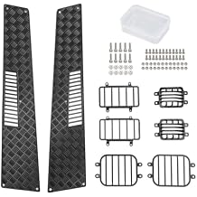 Pilipane RC Car Light Cover Set Aluminum Alloy Headlight Rear Side Lamp Guard Kit Engine Hood Cover for G500 G63 RC Car Black Upgrade Accessories