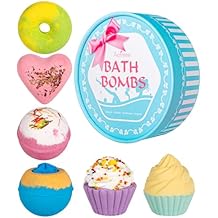 Aofmee Bath Bombs, 6 Natural Bath Bomb Gift Set for Women Kids Girls, Handmade Bathbombs for Bubble Spa Bath, Birthday Mothers Day Gifts Ideal for Her/Him, Wife, Girlfriend