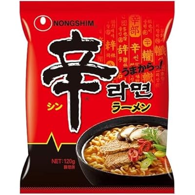 Minoru Shoji Nongshim Spicy Ramen 4.2 oz 120 g, 2 Servings; Noodle Variations; Korean Food; Korean Ingredients; Korean Ramen; Instant Ramen; Bagged Ramen; Ramen; Delicious Ramen