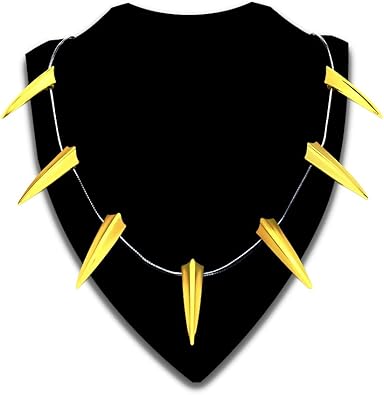 Men Necklace Cosplay 14K Plated Stainless Steel Cosplay King Chain Choker Panther Necklace