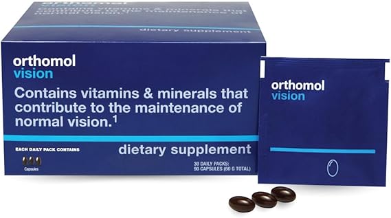 رؤية Orthomol ، توريد لمدة 30 يومًا ، مكمل شامل لصحة العين مع المغذيات الدقيقة لدعم الرؤية وعافية العين