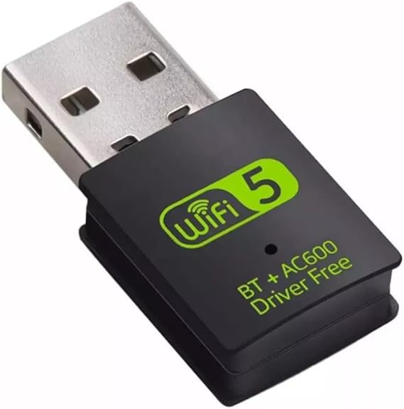 USB واي فاي بلوتوث محول، 600 ميغابت في الثانية المزدوج الفرقة 2.4/5 Ghz شبكة لاسلكية استقبال خارجي، ميني واي فاي دونجل للكمبيوتر/كمبيوتر محمول/سطح المكتب سائق الكمبيوتر مجانا الأخضر WI-FI