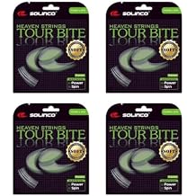 Solinco Tour Bite Soft Tennis Racquet String Sets 4-Pack (4 Sets Per Order) - Best for Spin, Control, and Durability