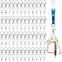150 Pack Pen Holder for Lanyard, Retractable Mini Badge Reel Accessories, Pen Lobster Clasps with Colorful Silicone Clips for Sharpie Nurse Teacher Aattachment Office Use Keychain