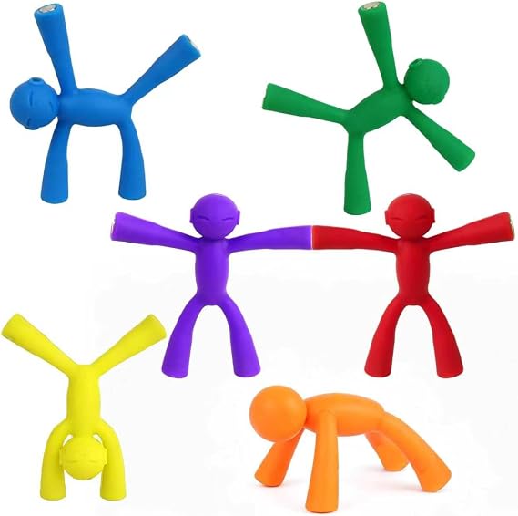 laleay Magnetic Toys,People Figures for Kids, Adults Kids Gifts, Magnetic Men for Teens Gifts, Stocking Stuffers ,Sensory Toys 6pcs (Six Colors)