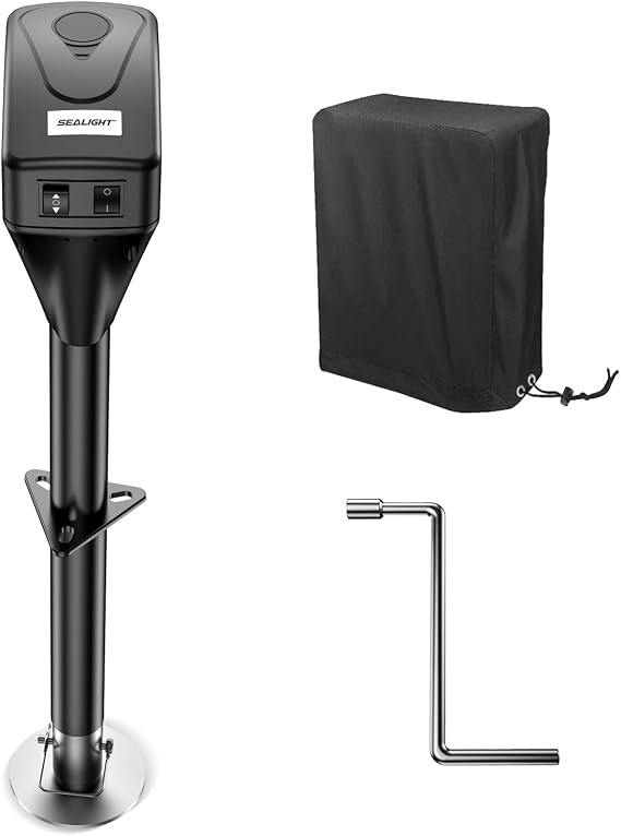 رافعة مقطورة كهربائية SEALIGHT 7500LB،رافعة لسان كهربائية شديدة التحمل، 12 فولت تيار مستمر وضوء LED،رفع 9.84-33.85، رافعة لسان كهربائية مقاومة للماء للإطار A، مقطورة المرافق والمركبات الترفيهية