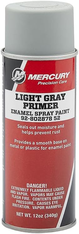 MERCURY 80287852 Light Gray Primer Enamel Spray Paint, 12 oz Spray Can