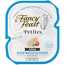 Purina Fancy Feast Petites Ocean Whitefish Entree With Tomato in Gravy Gourmet Wet Cat Food - (Pack of 12) 2.8 oz. Tubs