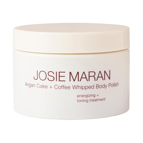 Josie Maran Argan Cake & Coffee Whipped Body Polish، Mocha Whip - مقشر تقشير كامل الجسم - يزيل الأوساخ وخلايا الجلد الميتة والشوائب - زيت الأرغان والأحماض الدهنية الأساسية & فيتامين E ( 10 أونصة / 283 جم )
