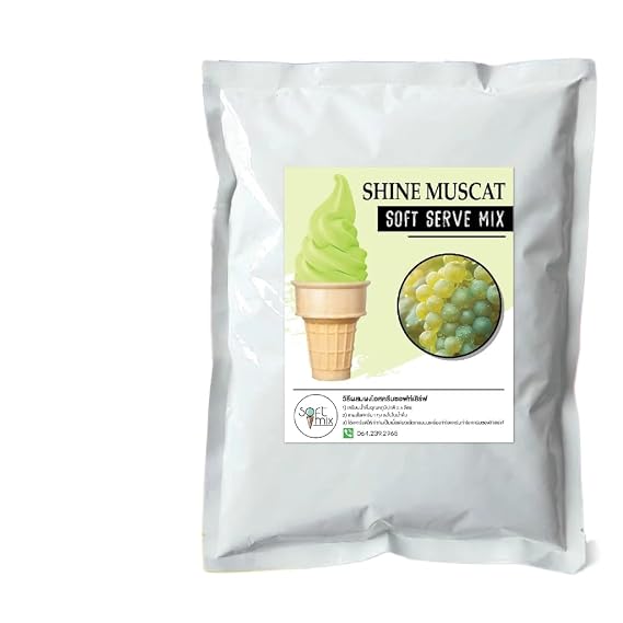 Soft Serve Ice Cream Mix Powder, Easy Prep Soft-Serve Base for Ice Cream Machines, Instant Dissolving Dry Mix, (2.2 lbs) Foil Bag 1kg (Shine Muscat Grape)