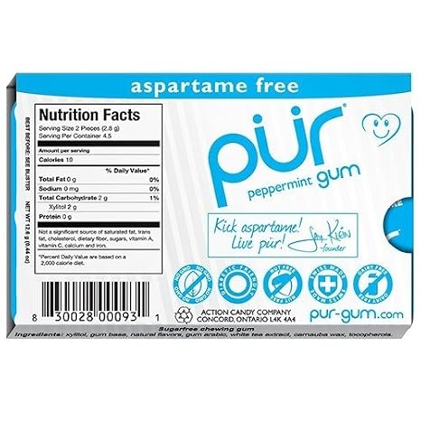 PUR GUM GUM PEPPERMINT ، 9 PC