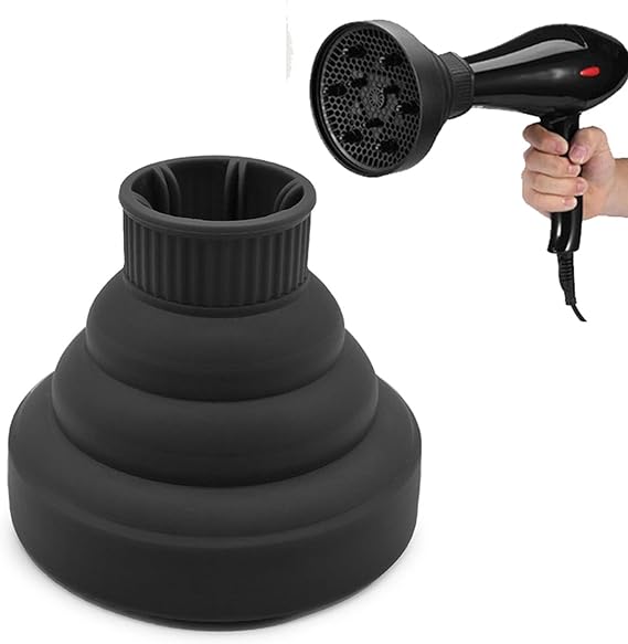 Universal Collapsible Hair Dryer Diffuser Portable Folding Design for Perfect Curls, Fits 45cm Hair Dryer Nozzles, Durable Silicone for Curly Hair