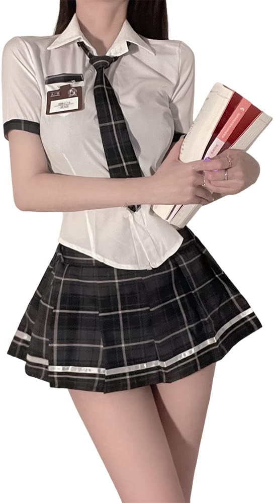 Japanese female student JK pleated skirt cosplay anime jumpsuit sexy tight fitting pajama underwear