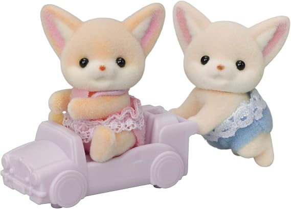 Calico Critters - Fennec Fox Twins - Collectible Dollhouse Dolls Miniature Forest Animal Figures Age 3+