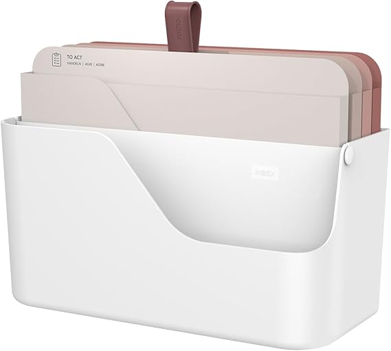 Rotho MyPaper Inbox document organiser MY PAPER Plus, Plastic (PP) BPA-free, white/red, (36.4 x 16.8 x 31.7 cm)