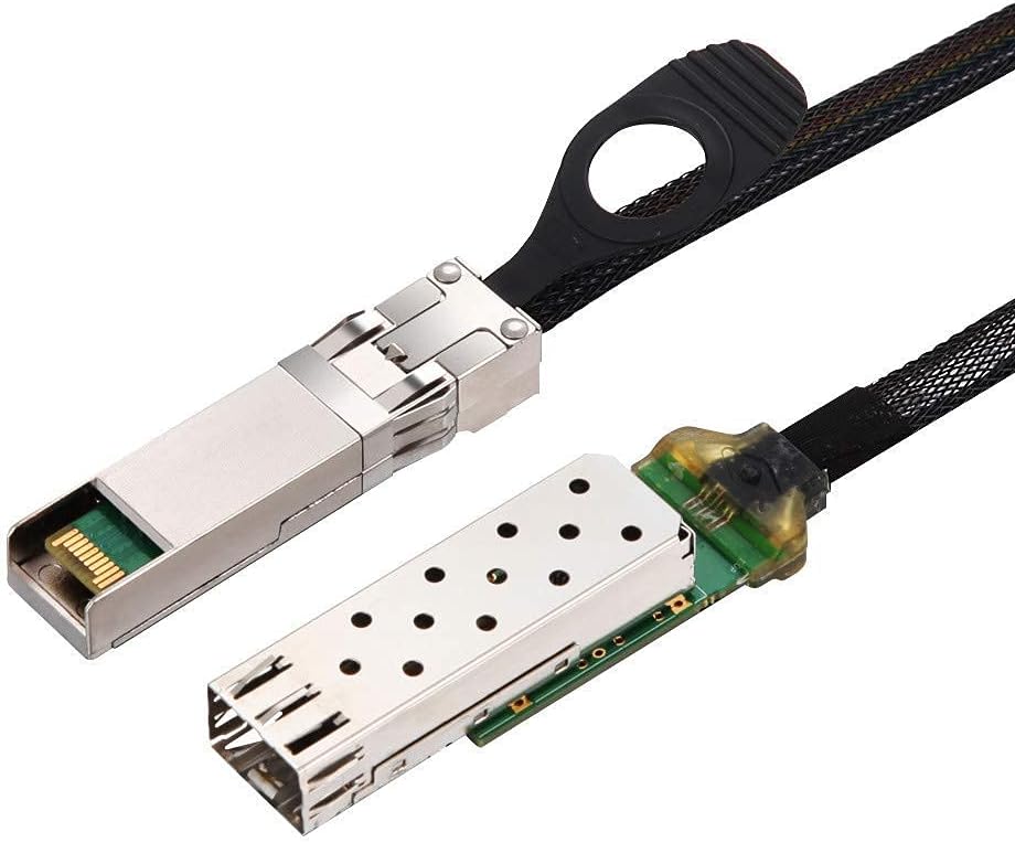 10Gtek 10G SFP+ to SFP+ Extender Cage with EEPROM on Cage Side, 3M Flat Cable in Nylon Jacket, 30AWG, 30cm