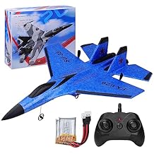 RC Plane 2CH Remote Control Plane SU35 RC Jet 2.4GHz RC Airplane RTF Easy to Fly FX620 Airplane Toys for Beginner, Kids and Adults,with Night Lights USB Charging(Blue)