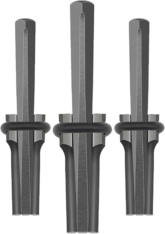 Rock Splitting Wedges 5-Piece Stone Splitting Tool Set, Wedge and Feather Shims in 3 Sizes for Concrete & Rock12X125