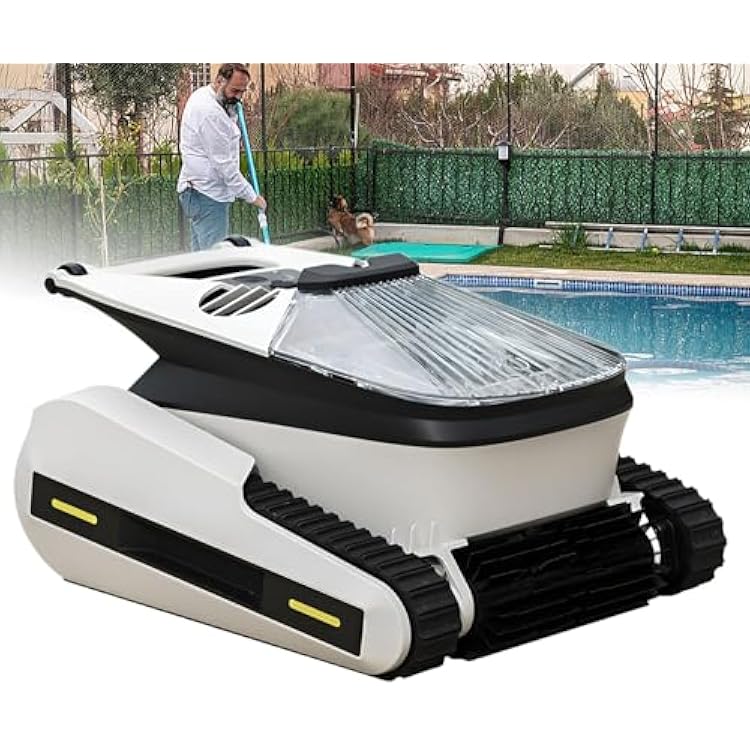 Automatic Robotic Pool Cleaner Cordless with App Control, Smart Navigation, Large Battery, Self-Parking for Efficient Underwater Cleaning