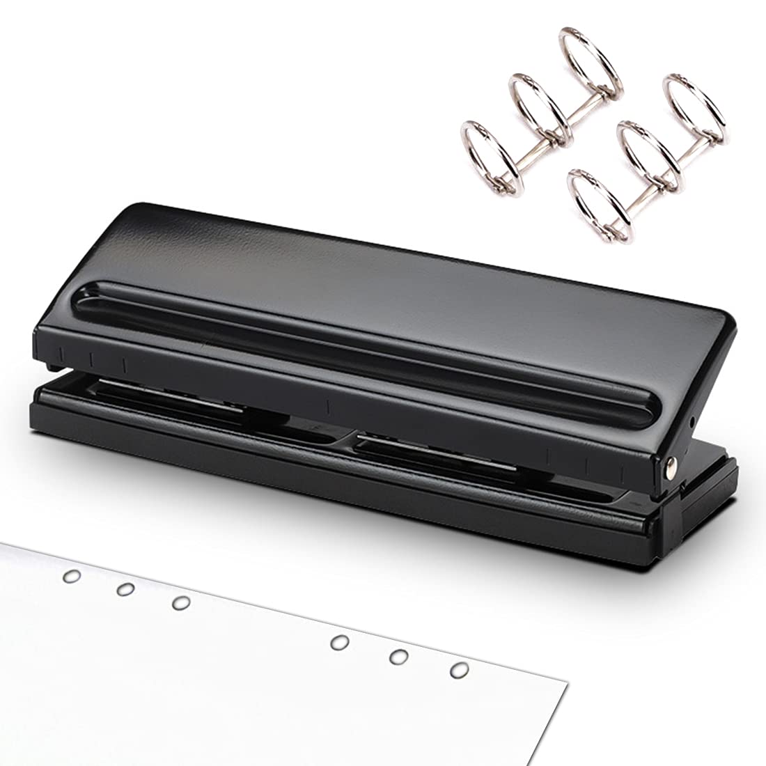 6 Fach Locher Din A5 6 Loch Ringbuch Locher Desktop Punch Verstellbarer Abstände Locher Binder Edge Puncher für A4 A6 Papierkarten Foto Bindungs Locher Maschine