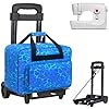 Sewing Machine Case with Wheels, Detachable Roller Sewing Machine Case, with Thickened Protective Base Plate, Suitable for Brother, Singer and Most Standard Household Sewing Machine (Blue)