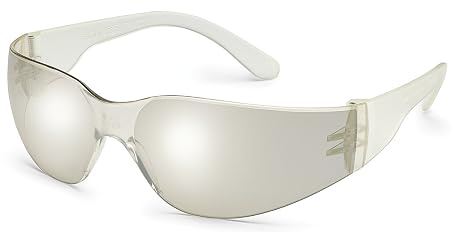 سلامة البوابة 360M Starlite SM Safety Eyewear - معابد واضحة ، عدسة مرآة داخلية / خارجية ، معبد واضح ، عدسة خارجية داخلية واضحة
