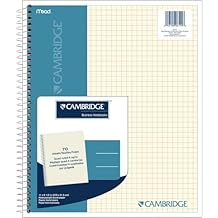 Cambridge Business Notebook, Quad Ruled Paper, 8-1/2" x 11", 70 Sheets, Wirebound, Ivory Paper (06194)